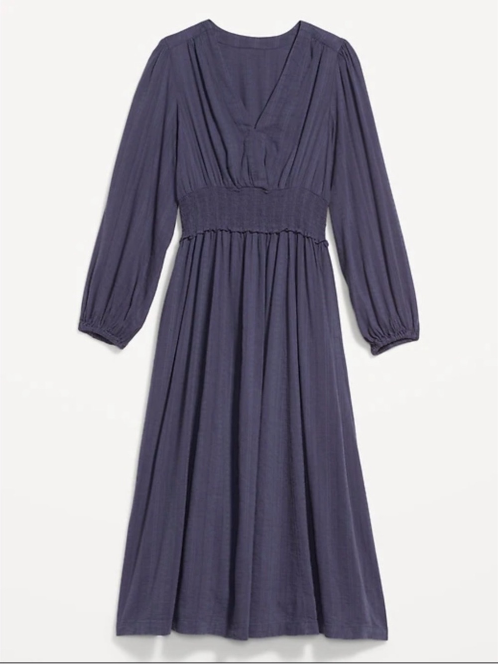 Old Navy Waist-Defined Puff-Sleeve Smocked Midi Dress